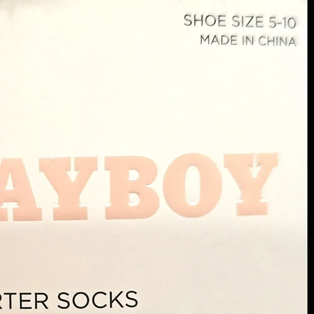 Playboy 5-PK Logo Band Quarter Socks- White